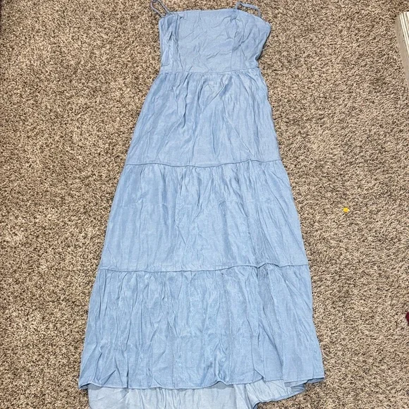 CUPSHE Blue Spaghetti-Strap Backless Maxi Dress - Picture 7 of 8